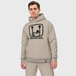 Мужской костюм оверсайз Honda Logo Sexy, цвет: миндальный — фото 2