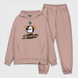 Мужской костюм оверсайз NHL: Anaheim Ducks, цвет: пыльно-розовый