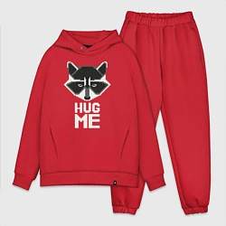 Мужской костюм оверсайз Raccoon: Hug me, цвет: красный