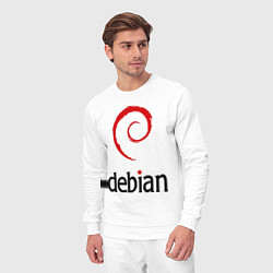 Костюм хлопковый мужской Debian, цвет: белый — фото 2