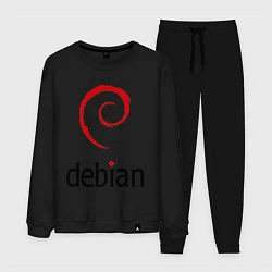 Костюм хлопковый мужской Debian, цвет: черный