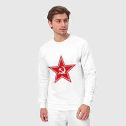 Костюм хлопковый мужской Звезда СССР, цвет: белый — фото 2