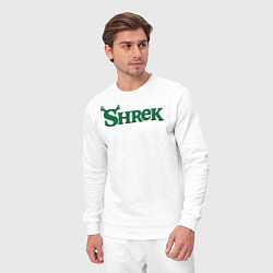 Костюм хлопковый мужской Shrek: Logo, цвет: белый — фото 2