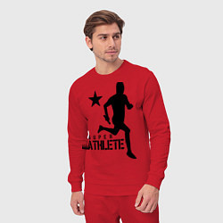 Костюм хлопковый мужской Лёгкая атлетика, цвет: красный — фото 2