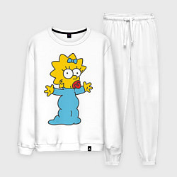 Костюм хлопковый мужской Maggie Simpson, цвет: белый