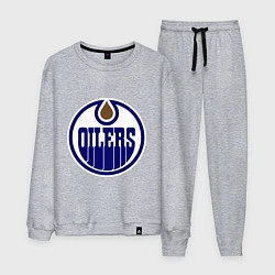 Костюм хлопковый мужской Edmonton Oilers, цвет: меланж