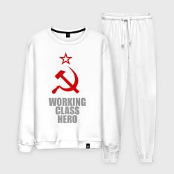 Костюм хлопковый мужской Working class hero, цвет: белый