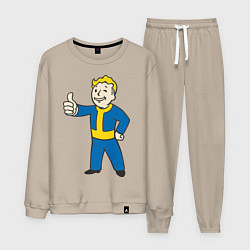 Костюм хлопковый мужской Fallout Boy, цвет: миндальный