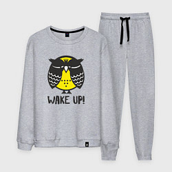 Костюм хлопковый мужской Owl: Wake up!, цвет: меланж