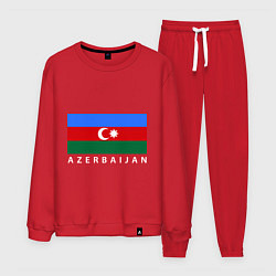 Костюм хлопковый мужской Азербайджан, цвет: красный