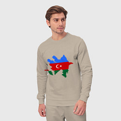 Костюм хлопковый мужской Azerbaijan map, цвет: миндальный — фото 2