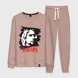 Костюм хлопковый мужской Nirvana: Kurt Cobain, цвет: пыльно-розовый