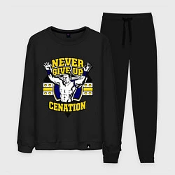 Костюм хлопковый мужской Never Give Up: Cenation, цвет: черный