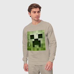 Костюм хлопковый мужской Мinecraft creeper, цвет: миндальный — фото 2