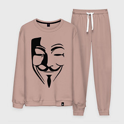 Костюм хлопковый мужской Vendetta Mask, цвет: пыльно-розовый