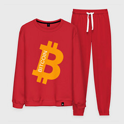 Костюм хлопковый мужской Bitcoin Boss, цвет: красный