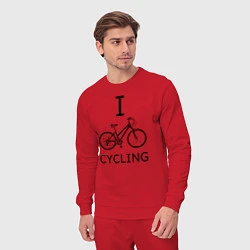 Костюм хлопковый мужской I love cycling, цвет: красный — фото 2