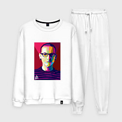 Костюм хлопковый мужской Chester Polygons, цвет: белый