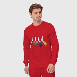 Костюм хлопковый мужской Beatles Color, цвет: красный — фото 2