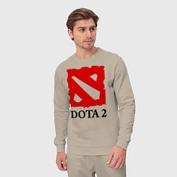 Костюм хлопковый мужской Dota 2: Logo, цвет: миндальный — фото 2