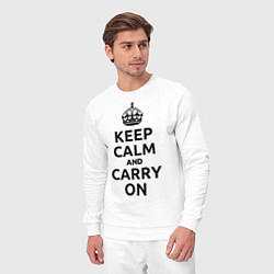 Костюм хлопковый мужской Keep Calm & Carry On, цвет: белый — фото 2