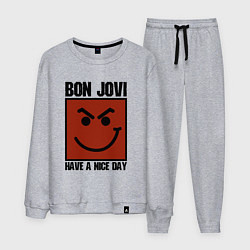 Костюм хлопковый мужской Bon Jovi: Have a nice day, цвет: меланж