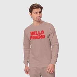 Костюм хлопковый мужской Hello Friend, цвет: пыльно-розовый — фото 2