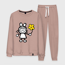 Костюм хлопковый мужской Для влюбленных, цвет: пыльно-розовый