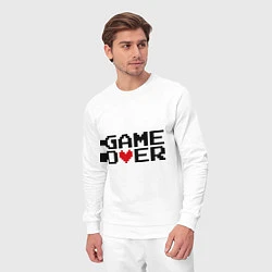 Костюм хлопковый мужской Game over 8 bit, цвет: белый — фото 2