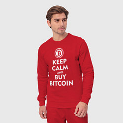 Костюм хлопковый мужской Keep Calm & Buy Bitcoin, цвет: красный — фото 2