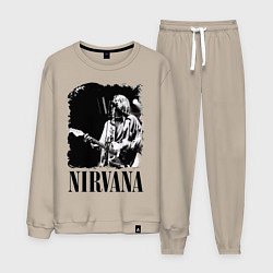 Костюм хлопковый мужской Black Nirvana, цвет: миндальный