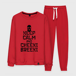 Костюм хлопковый мужской Keep Calm & Cheeki Breeki, цвет: красный