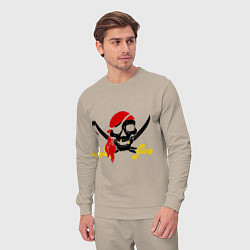 Костюм хлопковый мужской Пиратская футболка, цвет: миндальный — фото 2