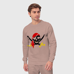 Костюм хлопковый мужской Пиратская футболка, цвет: пыльно-розовый — фото 2