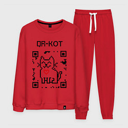 Костюм хлопковый мужской QR-code-kote, цвет: красный