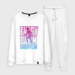 Костюм хлопковый мужской Everyday I'm shuffling, цвет: белый