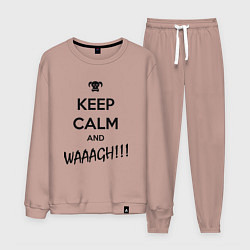 Костюм хлопковый мужской Keep Calm & WAAAGH, цвет: пыльно-розовый