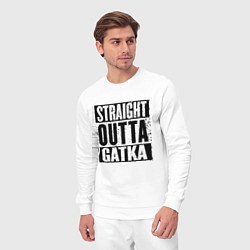 Костюм хлопковый мужской Straight Outta Gatka, цвет: белый — фото 2