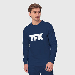 Костюм хлопковый мужской TFK: White Logo, цвет: тёмно-синий — фото 2