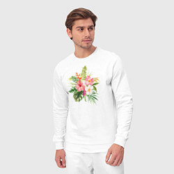 Костюм хлопковый мужской Букет цветов, цвет: белый — фото 2