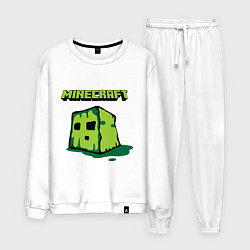 Костюм хлопковый мужской Minecraft Creeper, цвет: белый