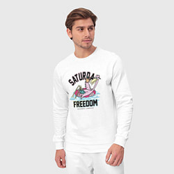 Костюм хлопковый мужской Saturday Freedom, цвет: белый — фото 2