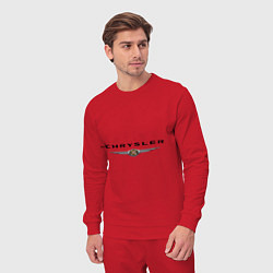 Костюм хлопковый мужской Chrysler logo, цвет: красный — фото 2