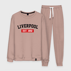 Костюм хлопковый мужской FC Liverpool Est. 1892, цвет: пыльно-розовый