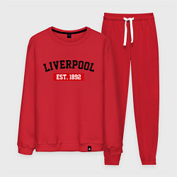 Костюм хлопковый мужской FC Liverpool Est. 1892, цвет: красный