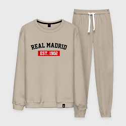 Костюм хлопковый мужской FC Real Madrid Est. 1902, цвет: миндальный