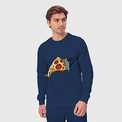 Костюм хлопковый мужской Кусочек пиццы парная, цвет: тёмно-синий — фото 2