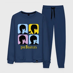 Костюм хлопковый мужской The Beatles: pop-art, цвет: тёмно-синий