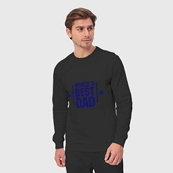 Костюм хлопковый мужской Worlds best dad, цвет: черный — фото 2