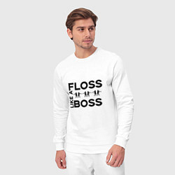 Костюм хлопковый мужской Floss like a boss, цвет: белый — фото 2